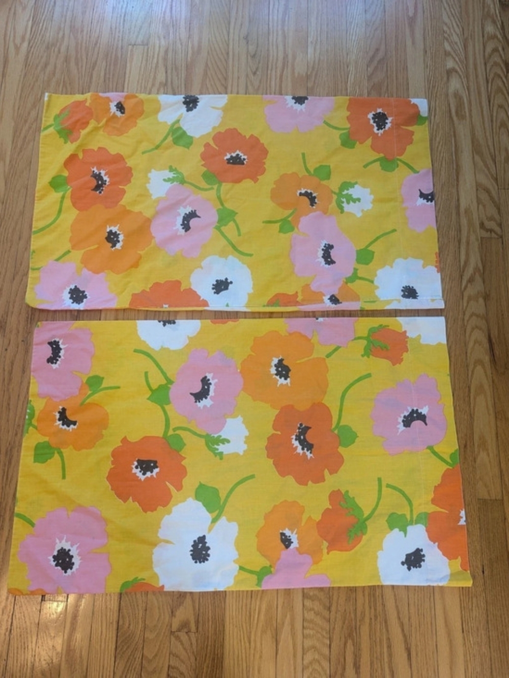 Tastemaker Floral No Iron Muslin Pillowcases in Yellow & Orange And Pink